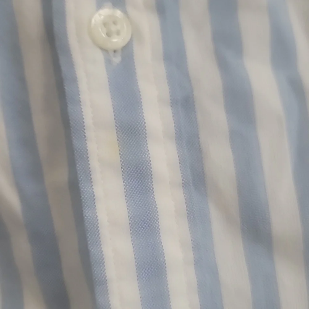 Nautica Men Classic Fit Blue and Striped Men's Longsleeve Shirt Size Xlarge